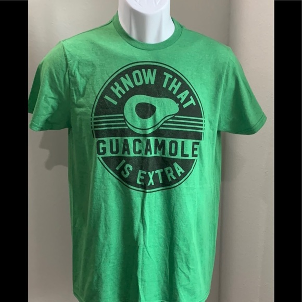 NWT Mens Short Sleeve Shirt S Green‎ I Know That Is Extra Guacamole
